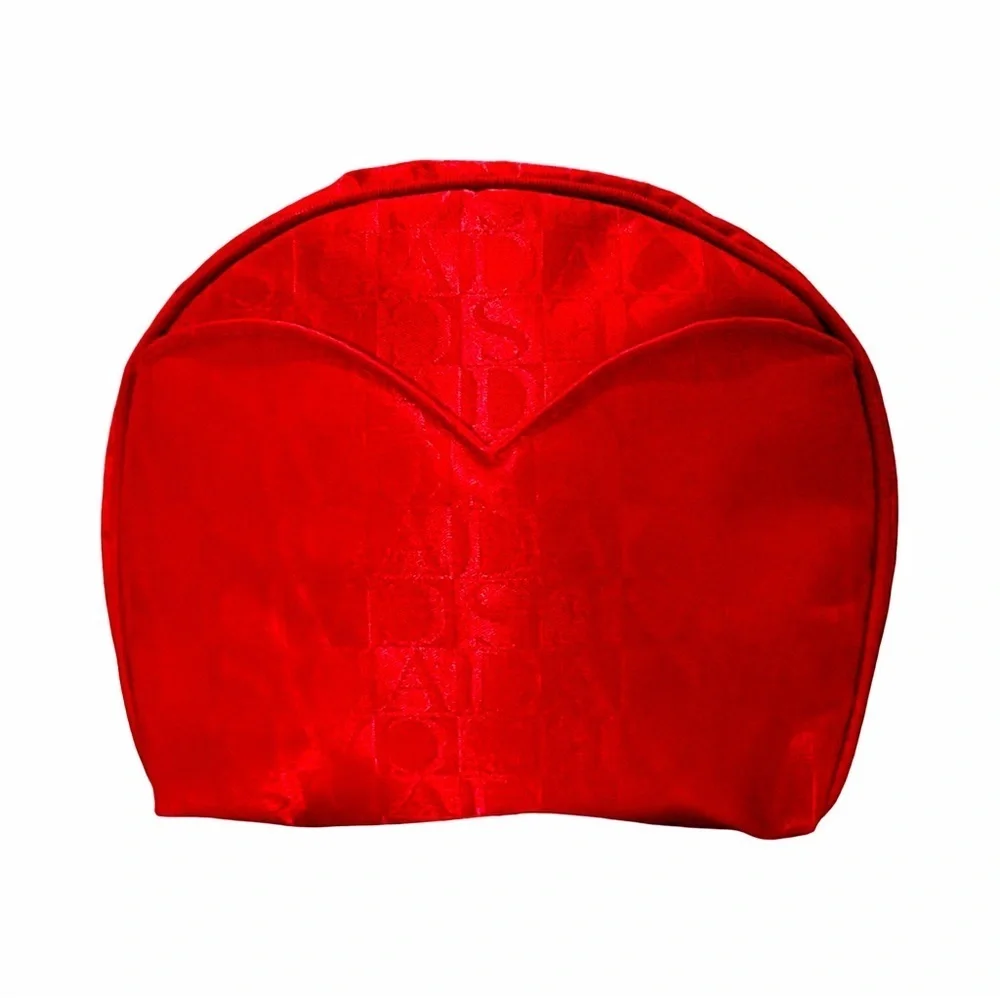 Chantecaille Red Jacquard Cosmetic Bag | Zip Makeup Travel Organizer | NWOT